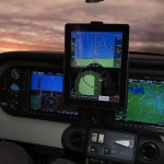 Flying an approach with the help of Xavion on a panel-mounted iPad